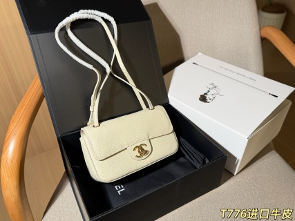 进口牛皮香奈儿26p Jennie口盖包 Preppy Coco腋下包 20cm